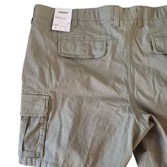 Sonoma Men's Olive Green Cotton /Spandex Cargo Shorts NEW NWT - Picture 4 of 10